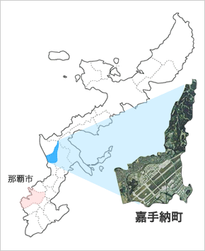 嘉手納町の地図